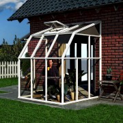 Lean-To Small Greenhouse Or Sun Room 6x6 White
